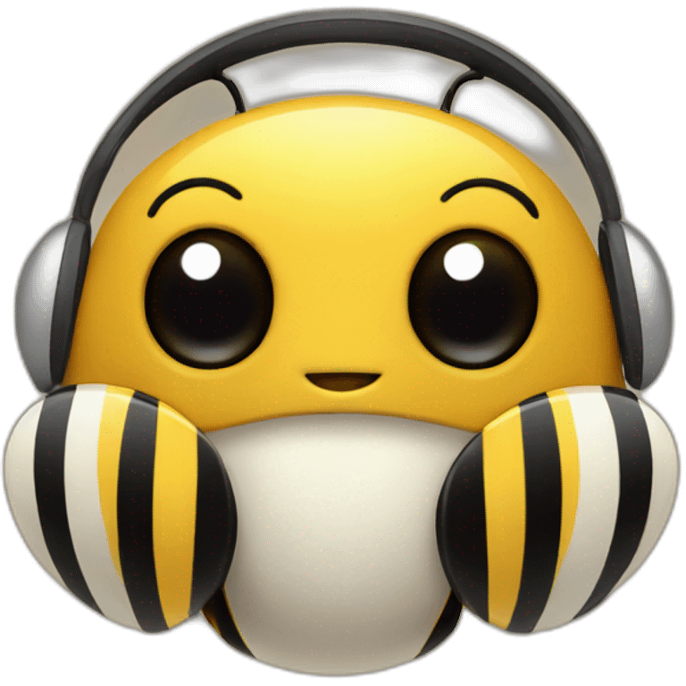 bee wearing a calltaking headset emoji