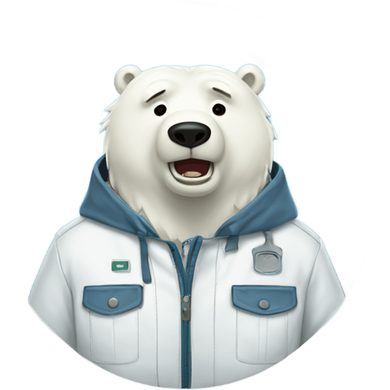 Ice bear with cookjacket  emoji