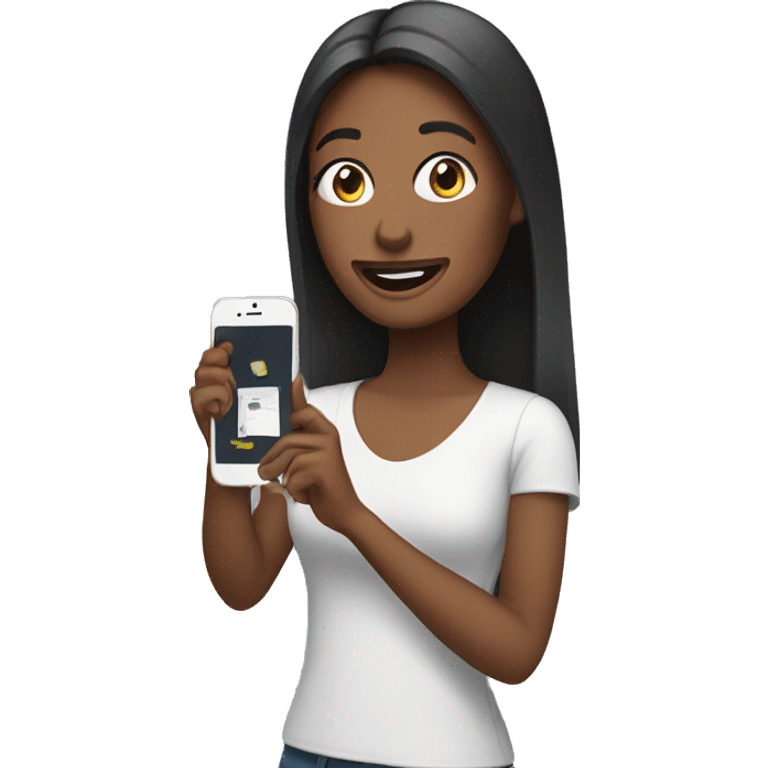 woman holding a phone emoji