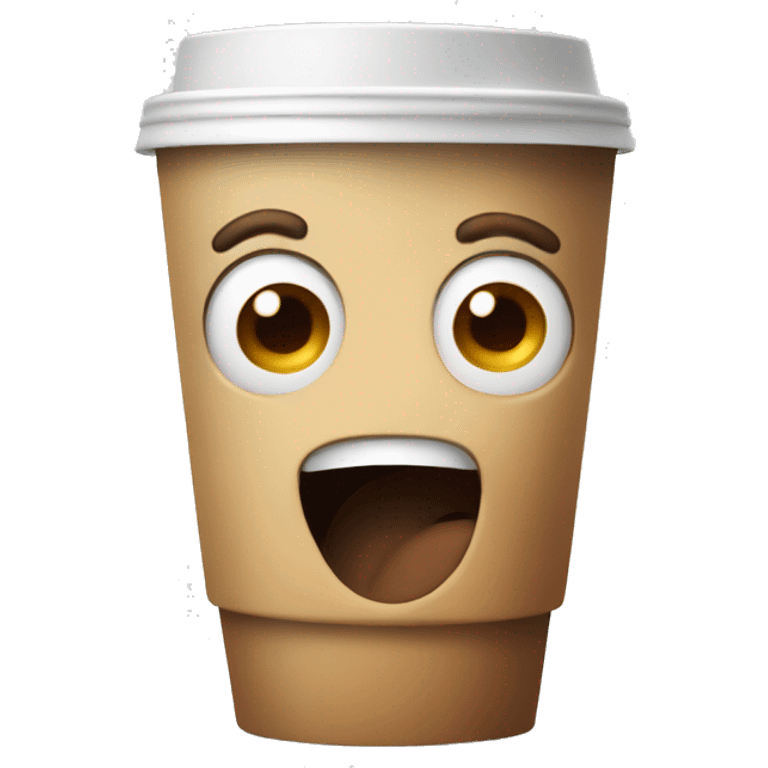 happy shocked face drinking coffee emoji