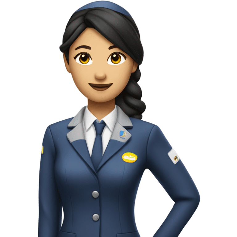 Spirit airlines Asian female flight attendant  emoji