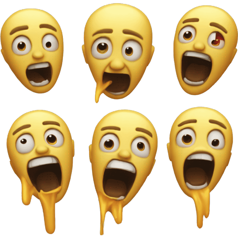 Cursed 3D emoji screaming emoji