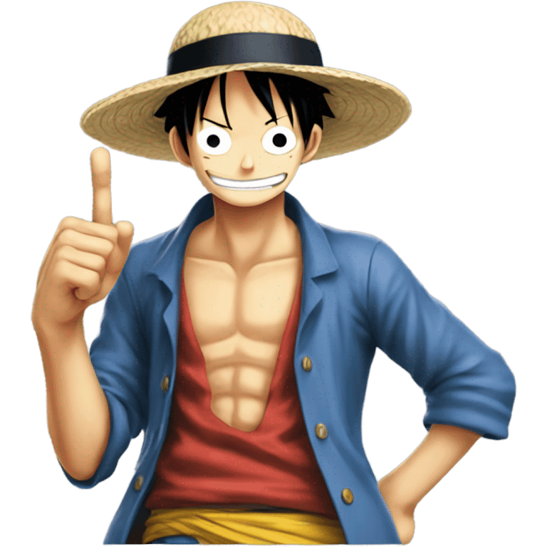 luffy form one piece showing finger up emoji