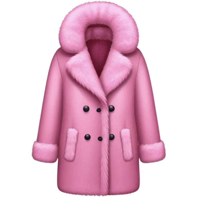 Pink fur coat isolated emoji