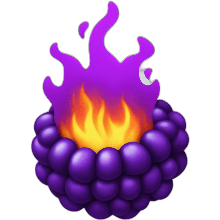 Purple BlackBerry on fire emoji