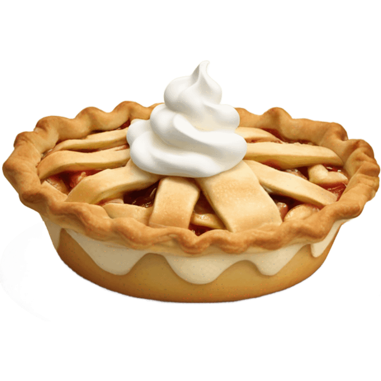 Apple pie with whipped cream emoji