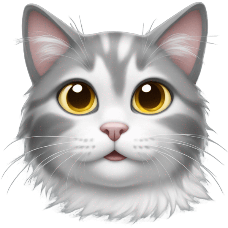 Grey and white cat emoji