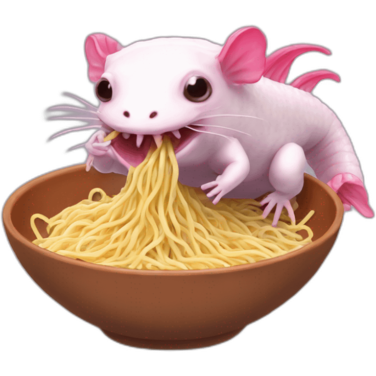 Axolotl Eating Ramens emoji