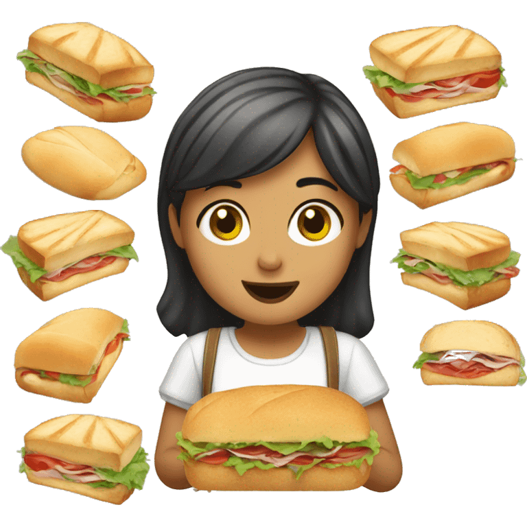 a girl from Italy likes sandwiches emoji