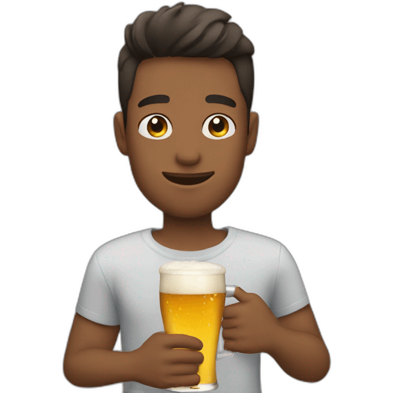 Gay boy drinking 2 beers emoji