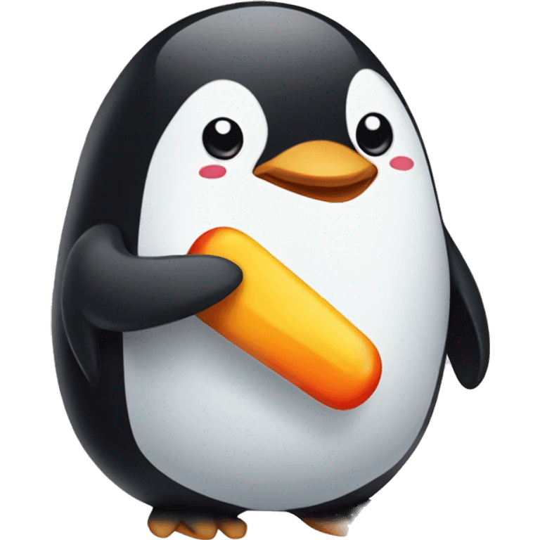 Penguin eating popsicle  emoji