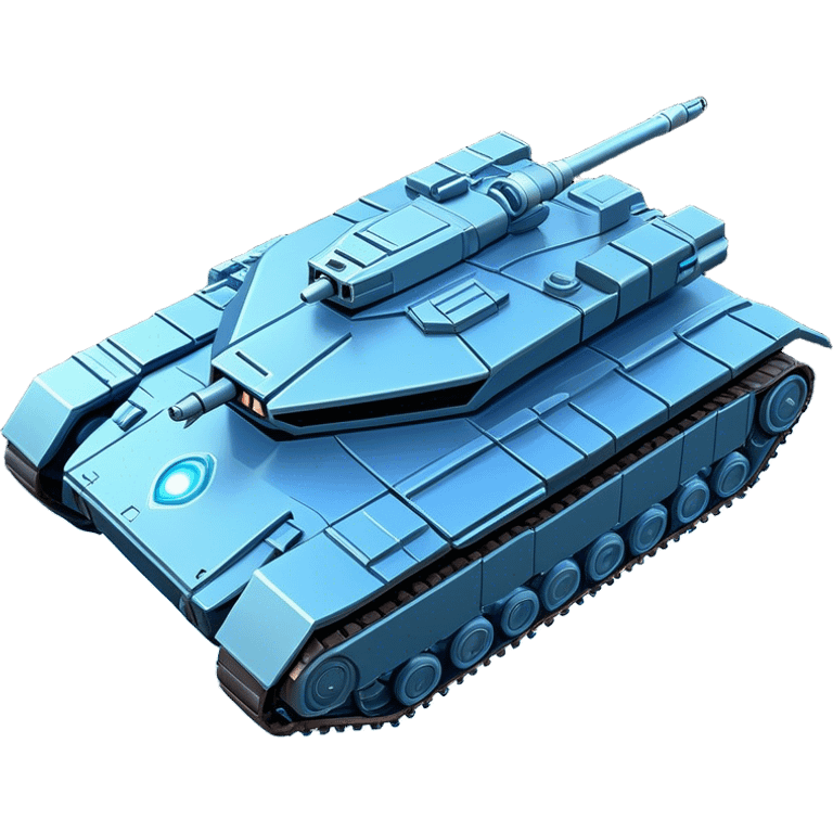 Clash of Clans aesthetic: Cinematic heroic Space Tank Emoji, rendered in a 3D vector-style similar to standard emojis with minimal shading and bold, simplified shapes. A robust, isometric armored vehicle with sleek futuristic plating and energy cannons, softly glowing with a high-tech cosmic combat charm. Simplified yet unmistakably iconic, highly detailed and consistent, glowing with a soft radiant shine and high gloss. Stylized with a touch of intergalactic warfare and a soft glowing outline, capturing the essence of a futuristic battle machine with a friendly, playful spirit! emoji