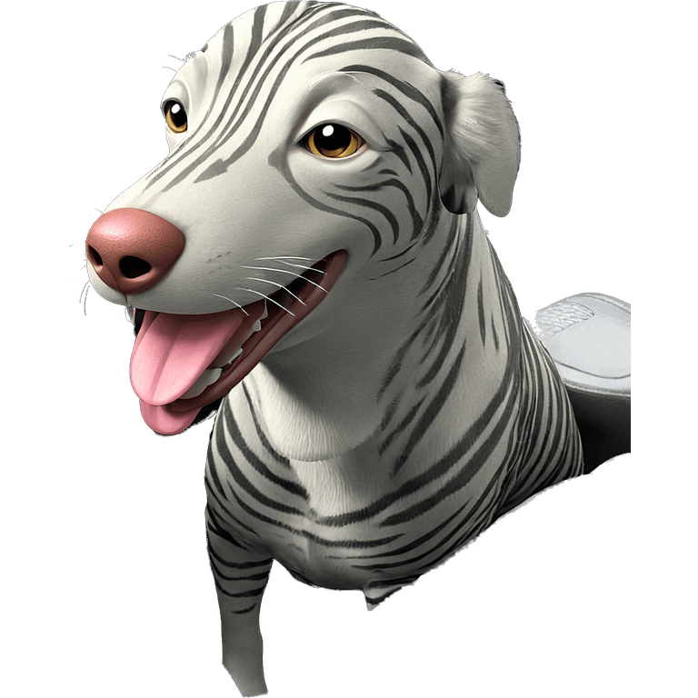 striped animal with tongue out emoji