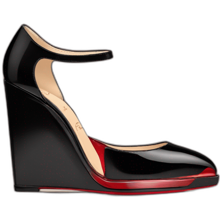 WEDGE heel LOUBOUTIN black PATENT emoji