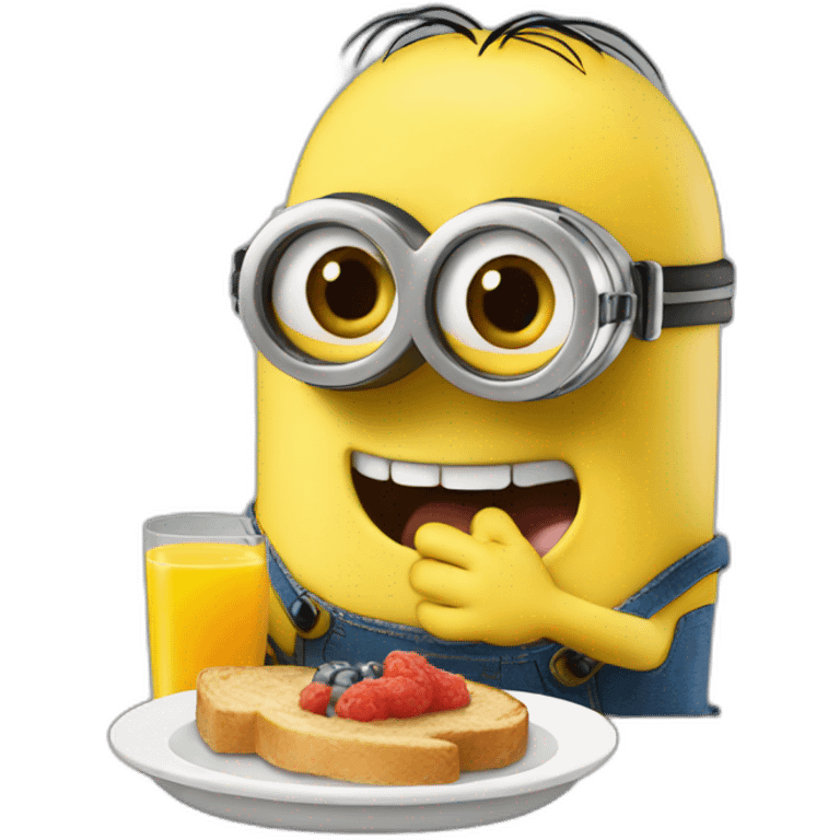 Minion eating breakfast emoji