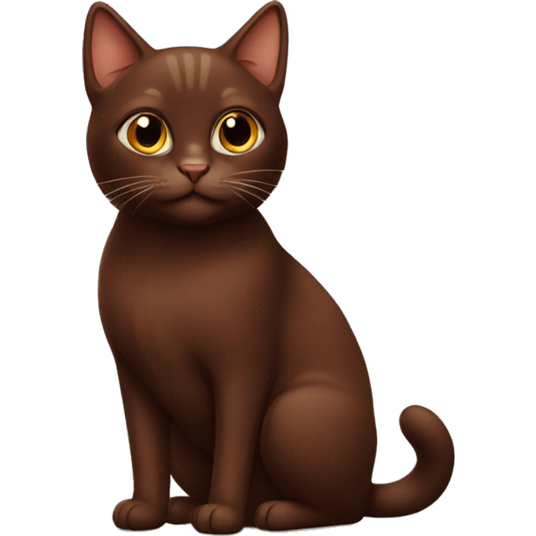 Chocolate brown cat  emoji