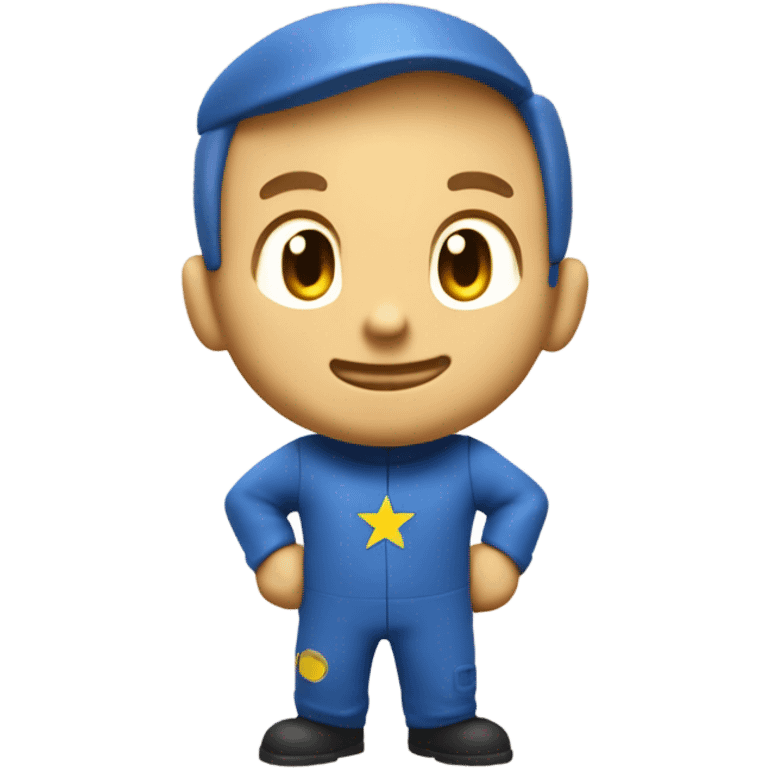 Vault boy holding thumbs up, winking. Wearing a blue jump suit, with a tallow number 101 on the chest  emoji