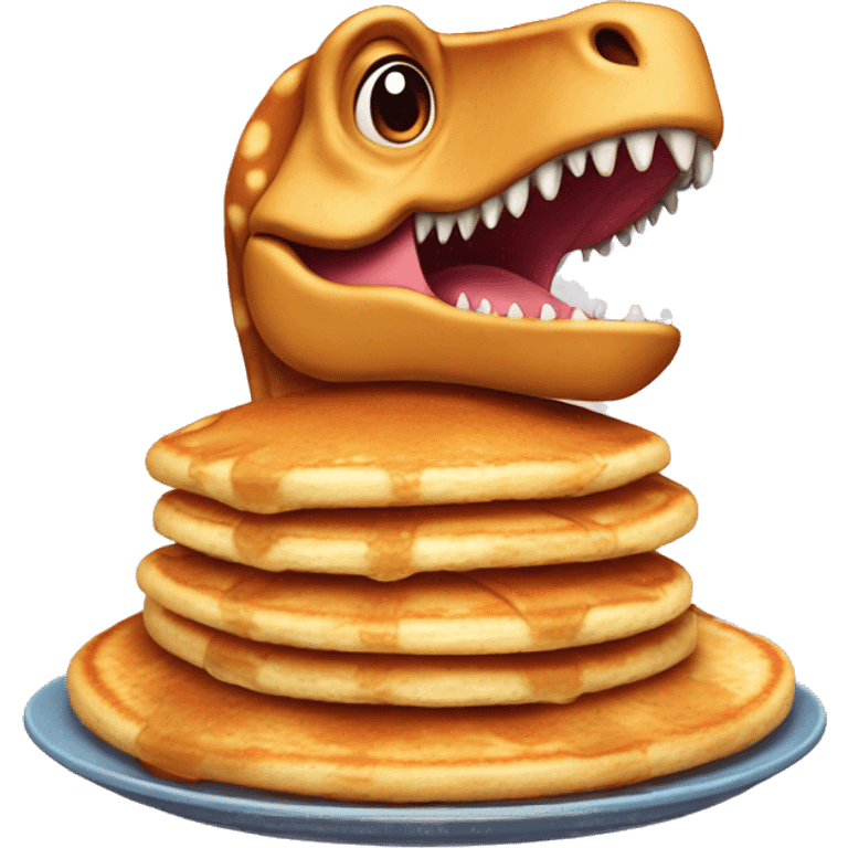 dinosaur with pancakes emoji