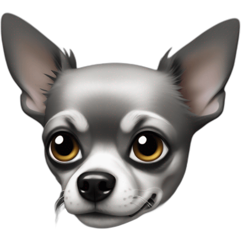 noir chihuahua poils longs emoji