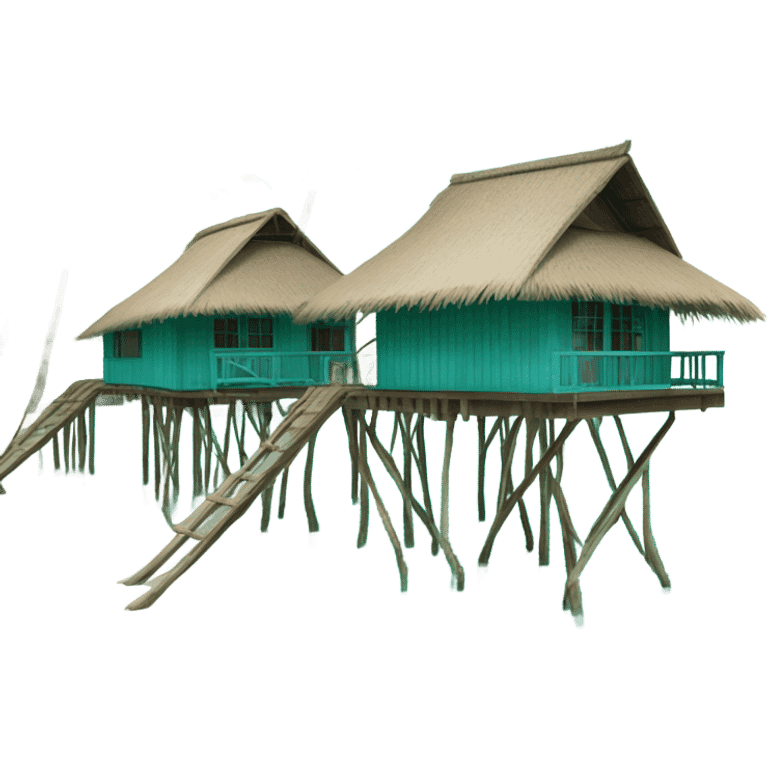 Maldivian houses on the water emoji