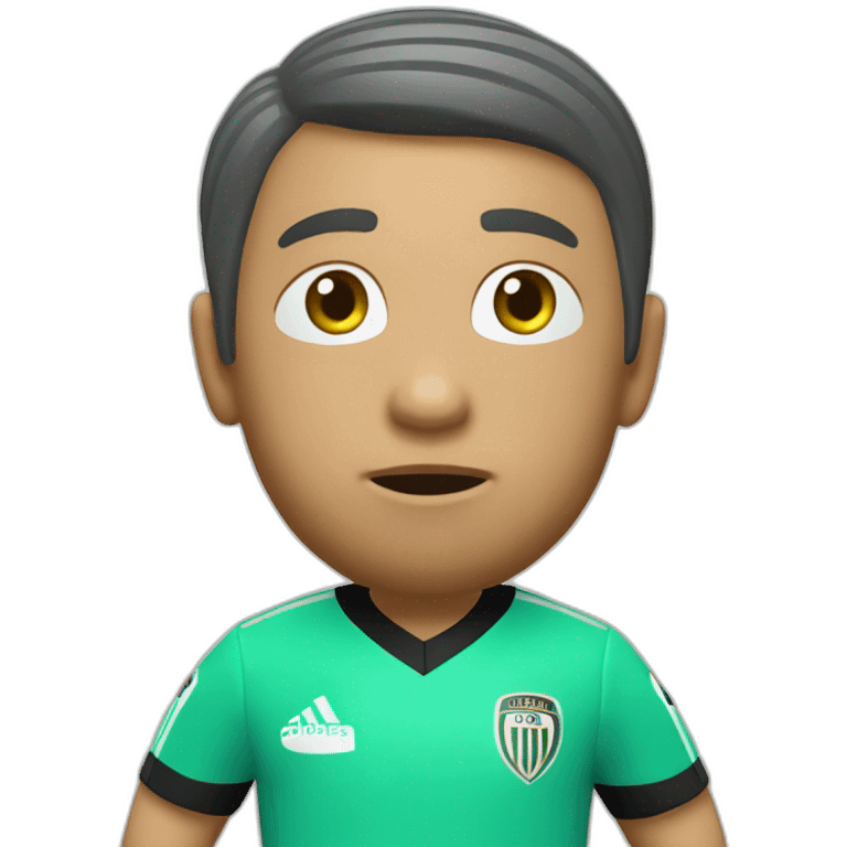 A fifa Soccer referee with light green jersey blowing a blue whistle for a position emoji