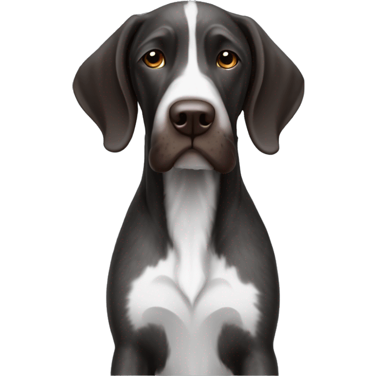 black and white german wire haired pointer emoji