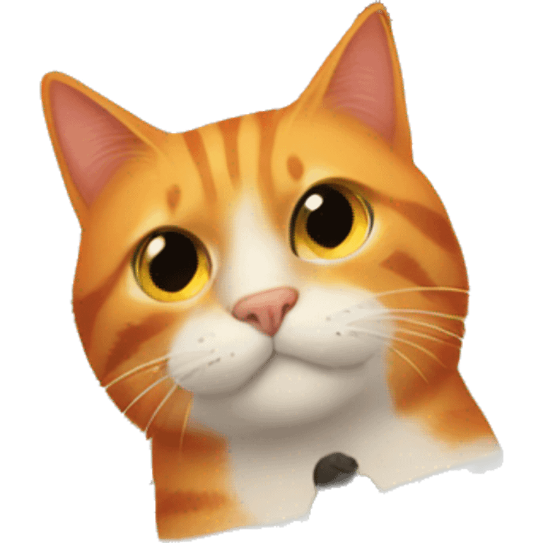 Orange cat and black cat together emoji