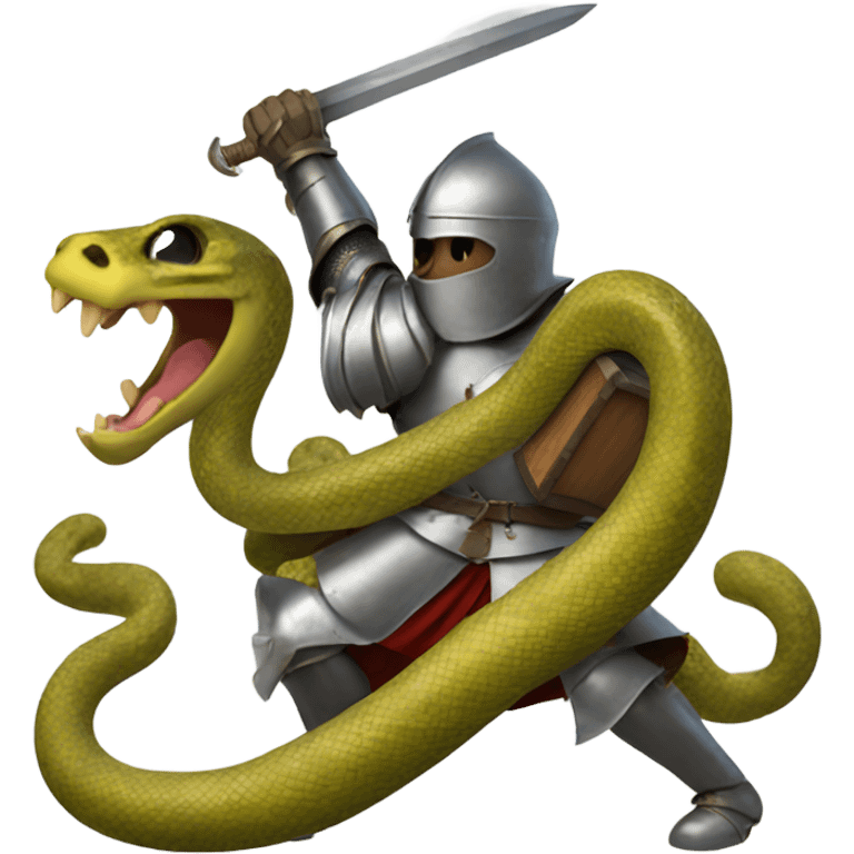 Knight fight fighting a 3 headed snake emoji