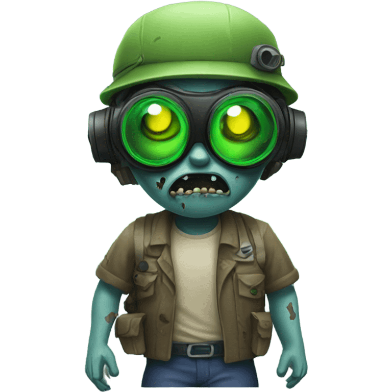 Zombie wearing night vision goggles emoji