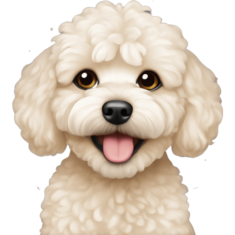 Happy new year mood beige maltipoo emoji