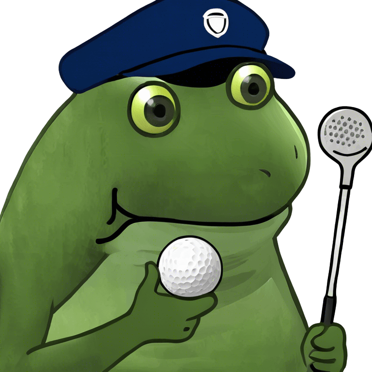 Bufo putting on a golf course emoji