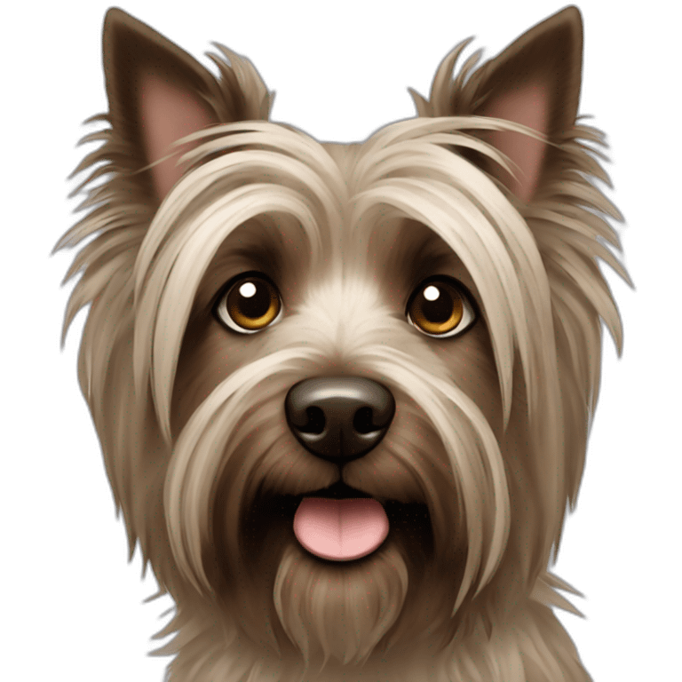 Brown long haired Skye terrier dog emoji