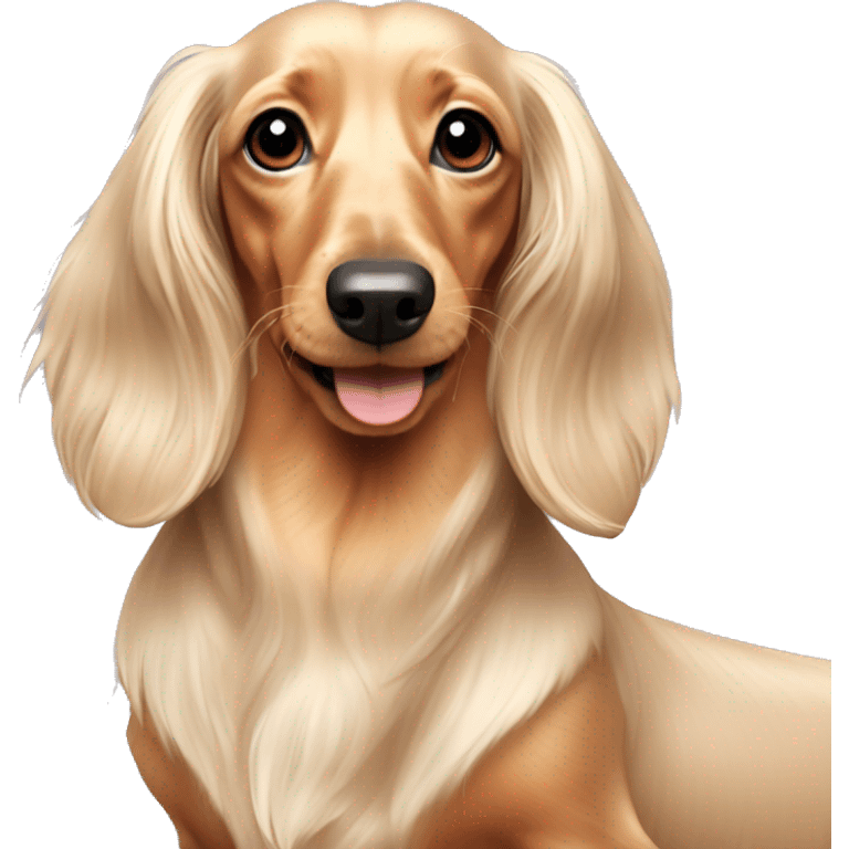 cream colored long haired dachshund emoji