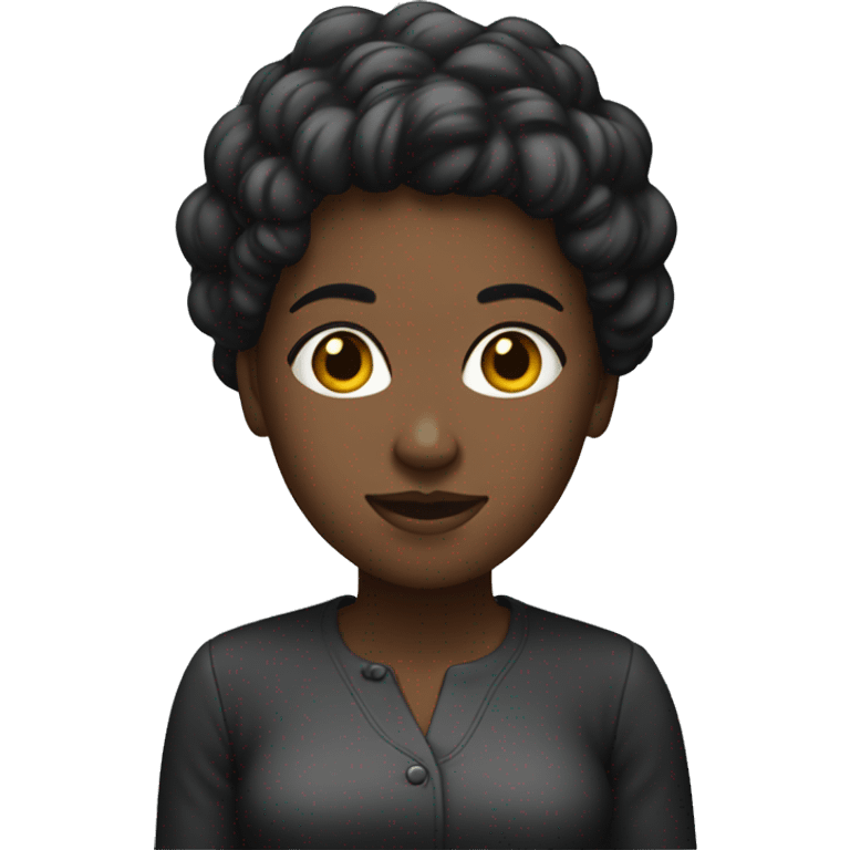 mulher negra se maqueando  emoji