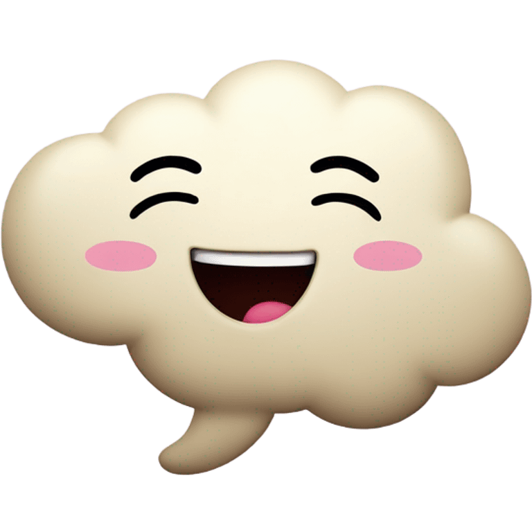 thought bubble with a cute happy cartoon face emoji