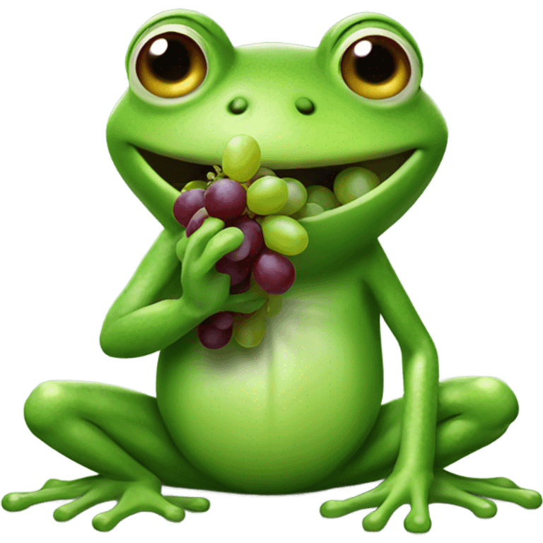 Frog eating grapes emoji