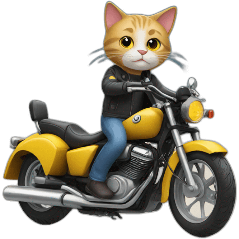 Cat Avec une moto emoji