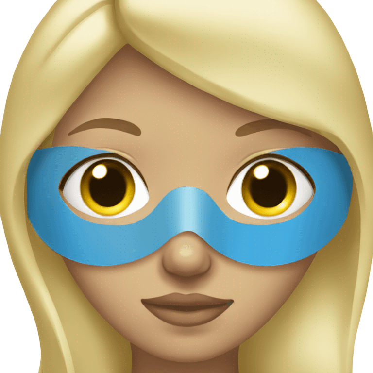 Blonde girl sleeping with blue eye mask emoji