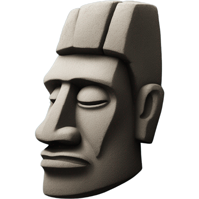 stone head on easter island in profile emoji