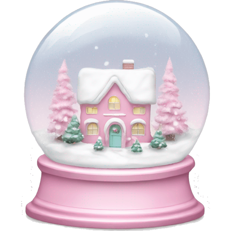 Snowglobe pastel pink Christmas  with snow emoji