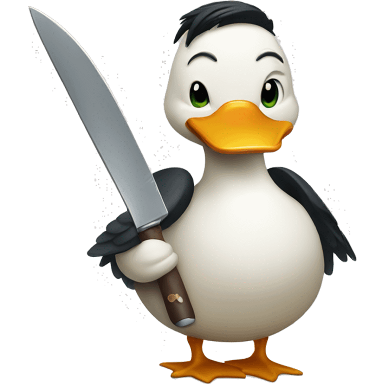 duck holding knife emoji