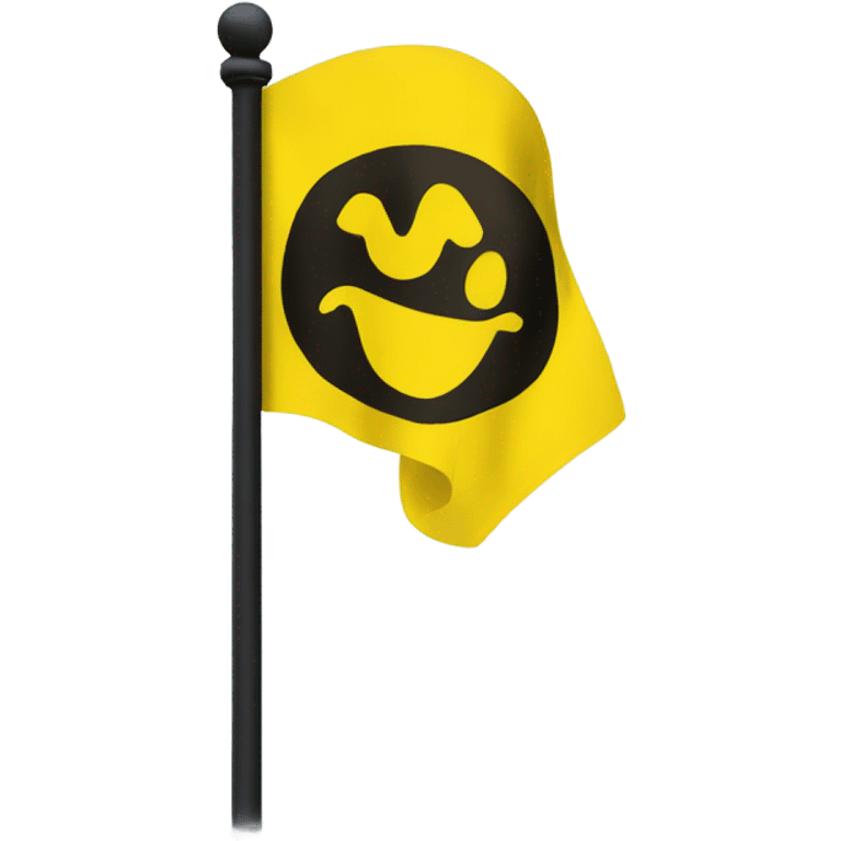 A smiley with a flag of Borussia dortmund in his hand emoji