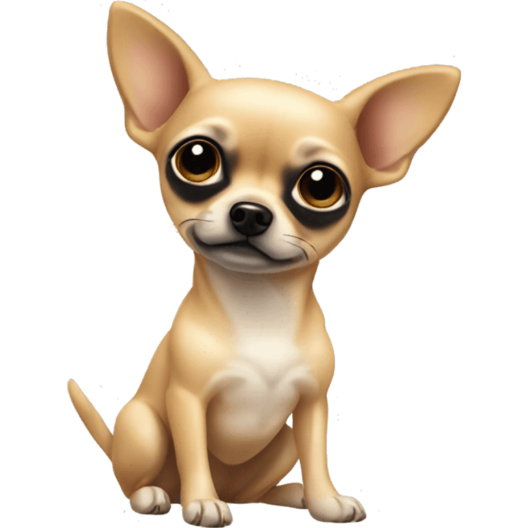 Tan chihuahua with black nose and eyes emoji