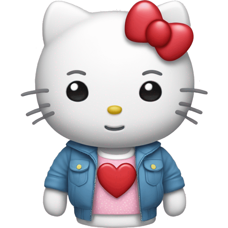 hello kitty with heart emoji