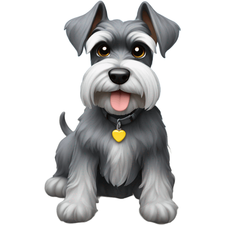 Schnauzer on mountain top  emoji