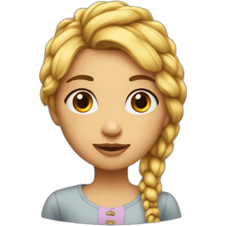 A girl with girraf face emoji