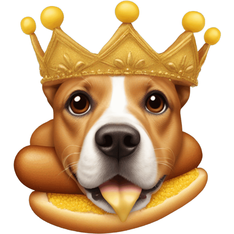 Corn dog with a crown  emoji