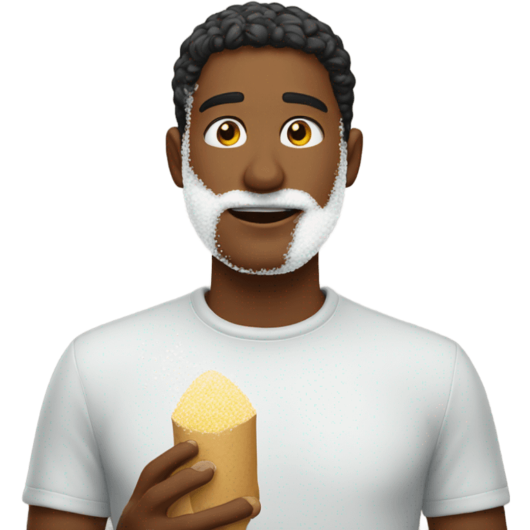 Guy with salt infront of his face emoji