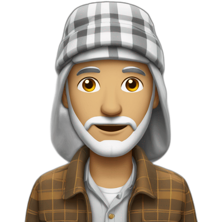 white arab man wearing plaid hat emoji