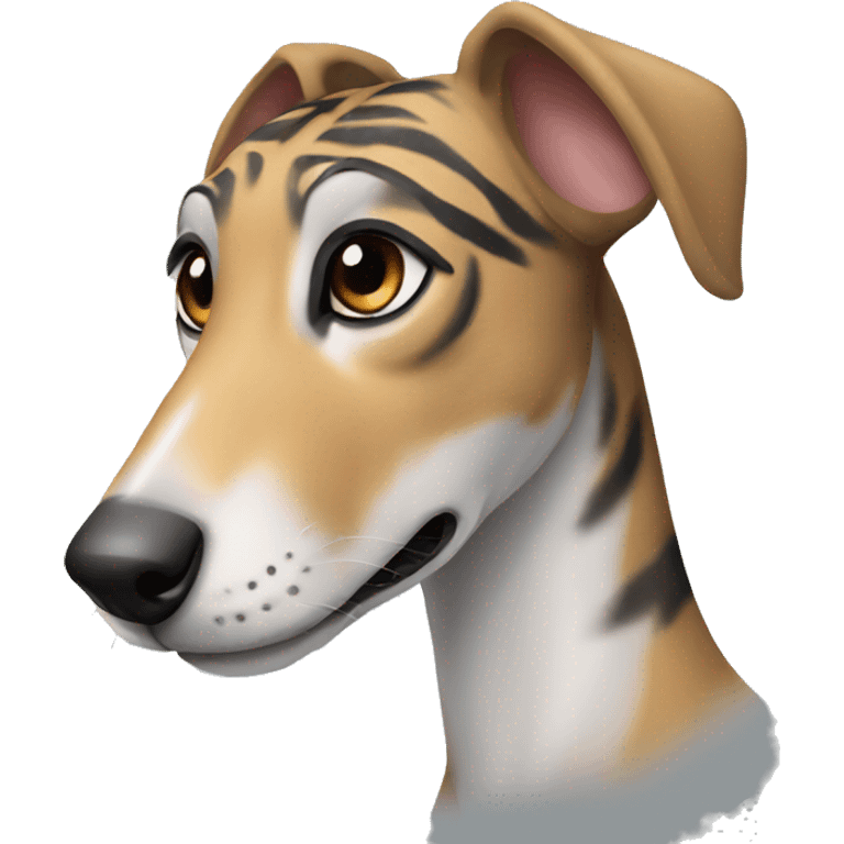  tiger greyhound with grey nose emoji